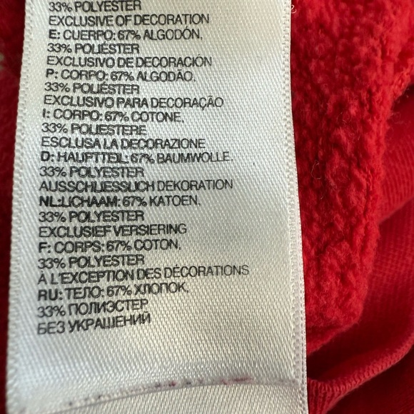 The North Face Men’s Red Osito Fleece Hoodie Pullover M Unisex Cozy Jacket - Picture 5 of 12